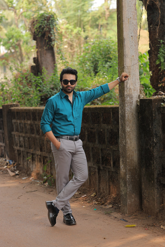 Premium Cotton Stretch Trouser  - SB2416325 - Grey