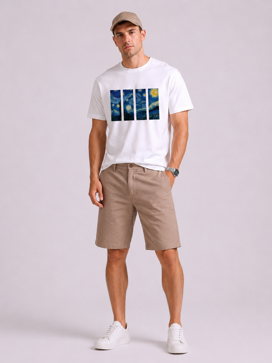 Denmark Printed Cotton Short - Creame