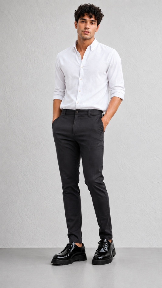 Premium Cotton Stretch Trouser  - SB2416325 - Dark Grey