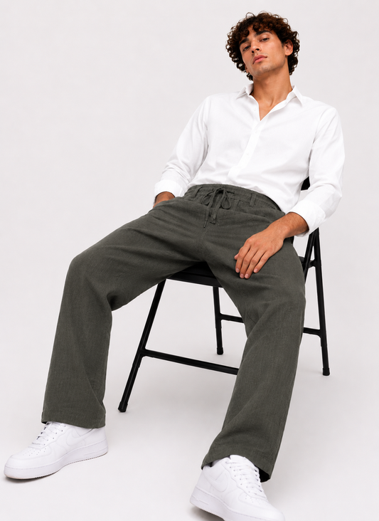 Airport Look Cotton Blended Pajama_Olive