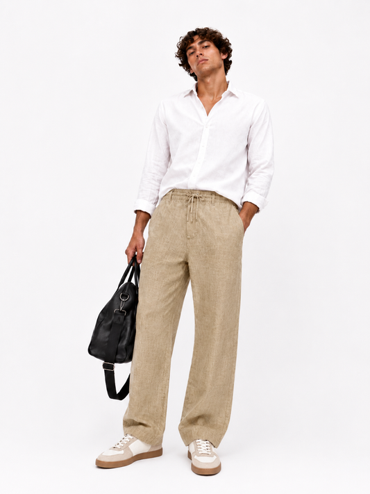 Airport Look Cotton Blended Pajama_Khakhi