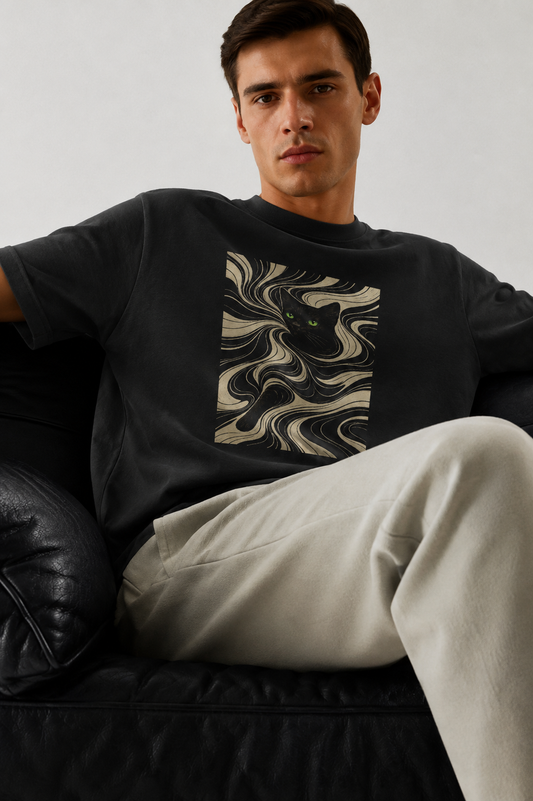 Gabardine T Shirt__Black Cat