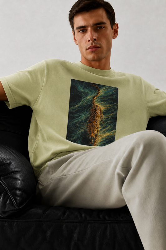 Gabardine T Shirt_Cheetah_Yellow