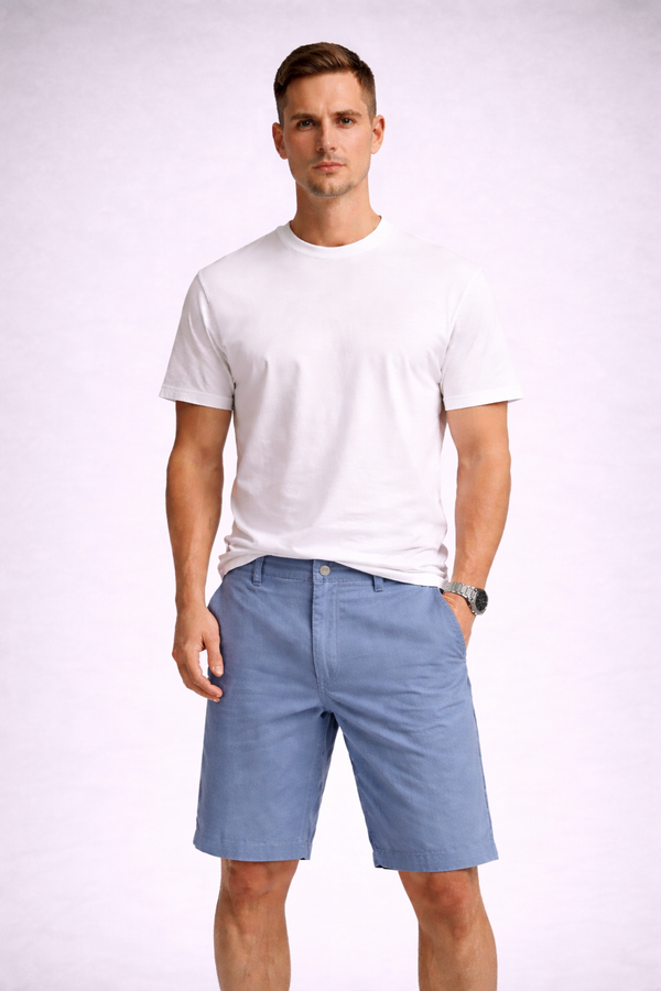 Denmark Printed Cotton Short - Blue