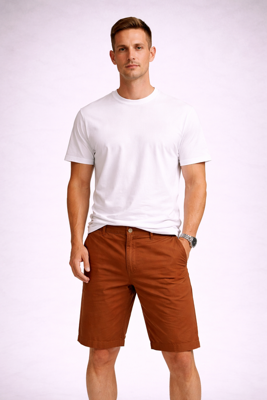 Zurich Premium Plain Cotton Short - Brown