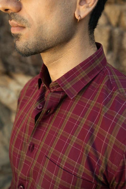 Oxford Checks - Maroon