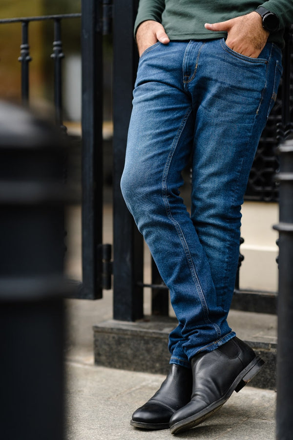 Medium washed Lt Blue slim tapered fit Jeans