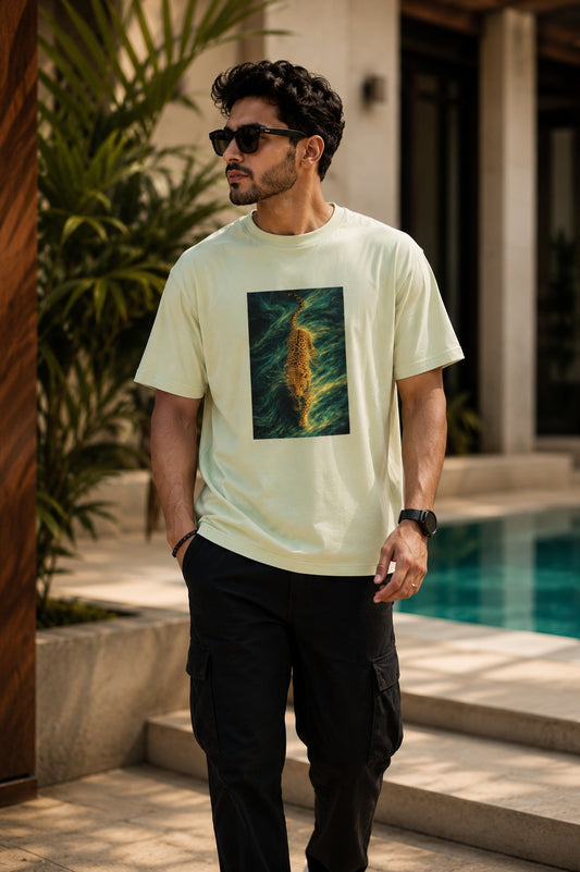 Gabardine T Shirt_Cheetah_Yellow