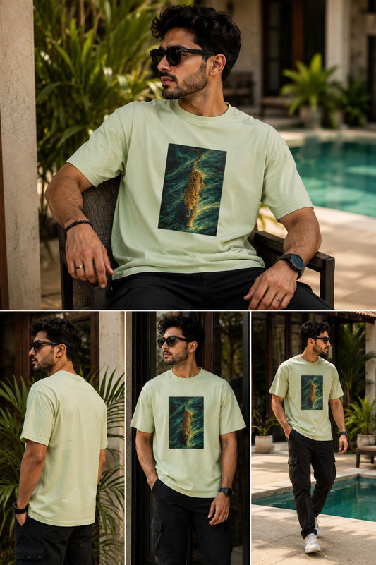 Gabardine T Shirt_Cheetah_Yellow