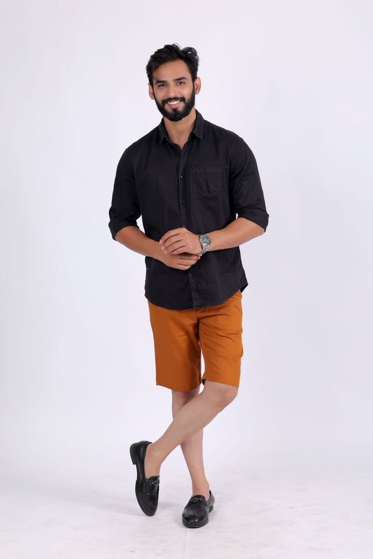 Moscow Plain Cotton Short - Brown
