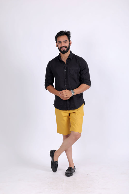 Moscow Plain Cotton Short - Mustard