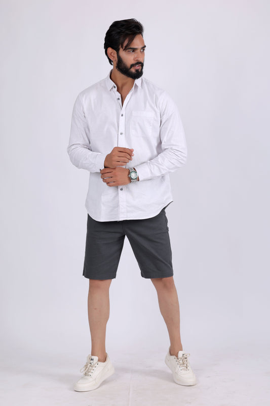 Denmark Printed Cotton Short - Dark Grey