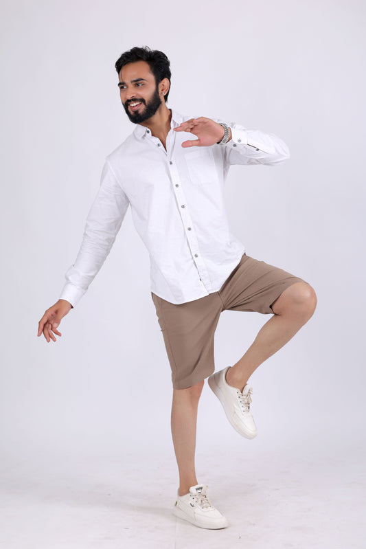 Denmark Printed Cotton Short - Creame