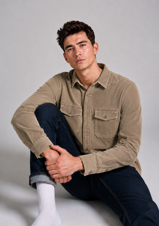 CORDUROY Shirt_KHAKHI